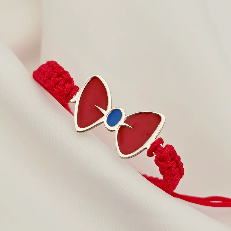 Bratara fundita decorata cu email - Argint 925 - Snur impletit reglabil picture - 3