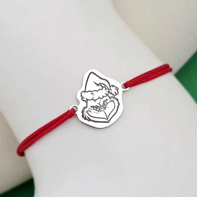 Bratara Craciun - Grinch - Argint 925, snur reglabil diverse culori picture - 3