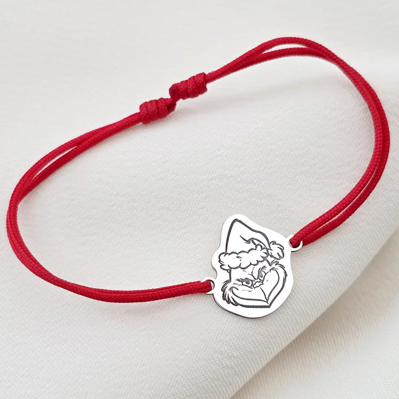 Bratara Craciun - Grinch - Argint 925, snur reglabil diverse culori picture - 4