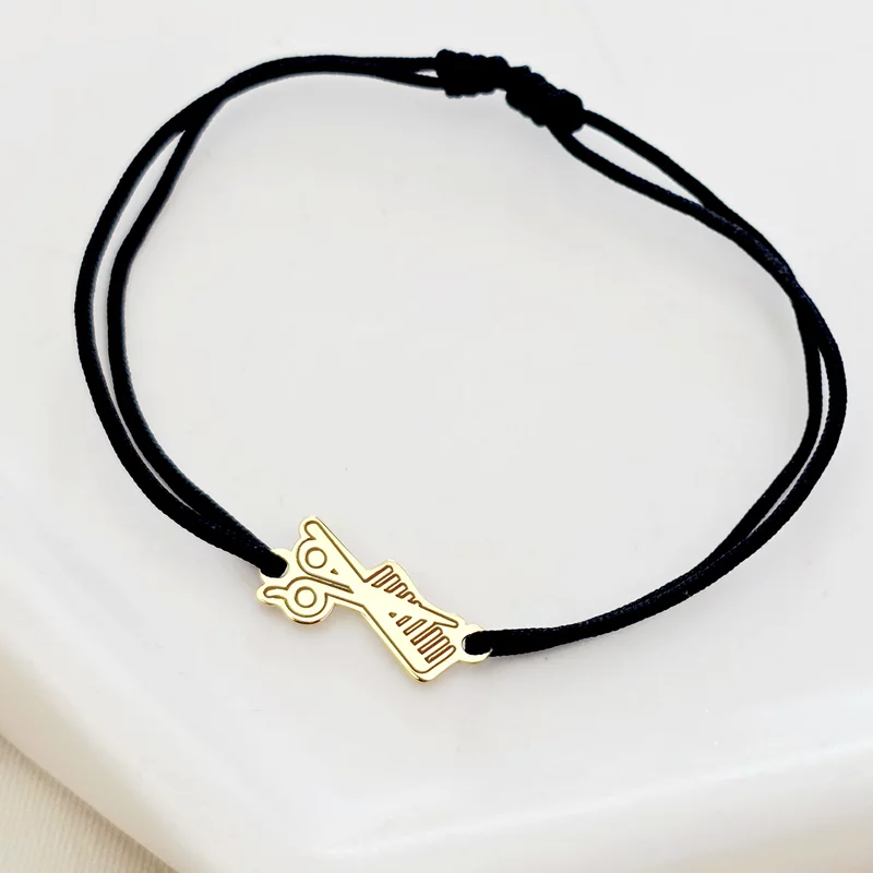 Bratara Hairstylist - Argint 925 placat cu Aur Galben 18K, snur reglabil picture - 4