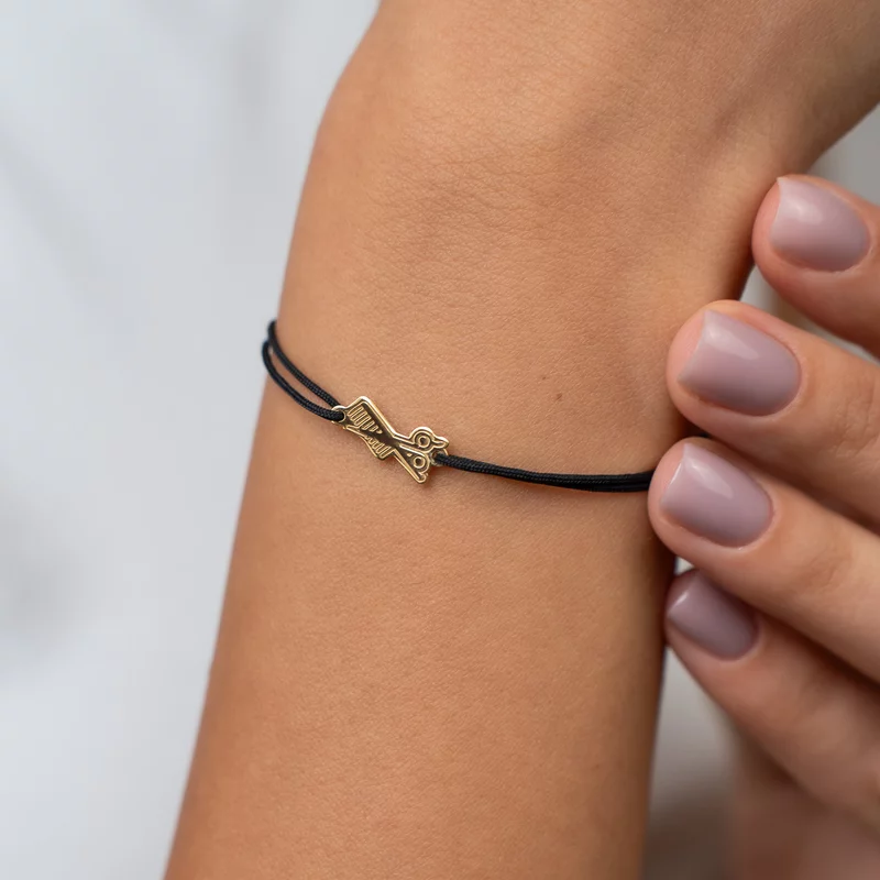 Bratara Hairstylist - Argint 925 placat cu Aur Galben 18K, snur reglabil picture - 2