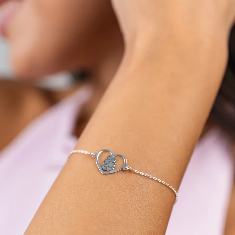 Bratara Inima Surorilor cu lantisor dama – Argint 925 picture - 2