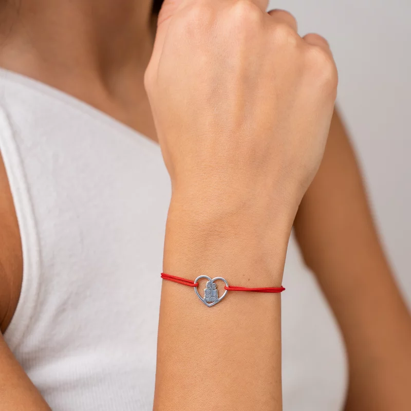 Bratara Inima Surorilor cu snur reglabil - Argint 925 picture - 2
