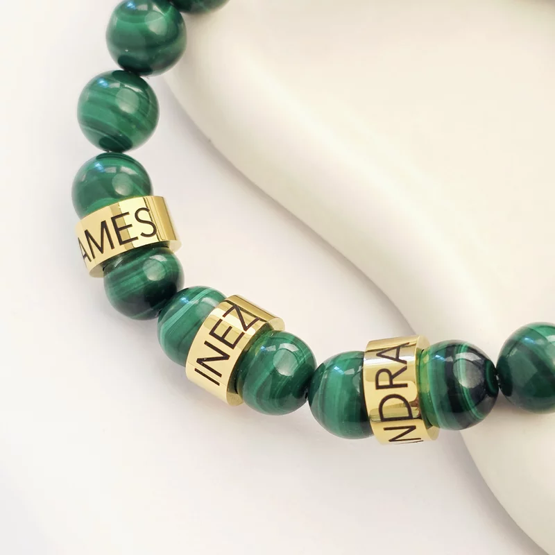 Bratara Malachit- 3 Cilindri personalizați - Otel Inoxidabil 316L picture - 3
