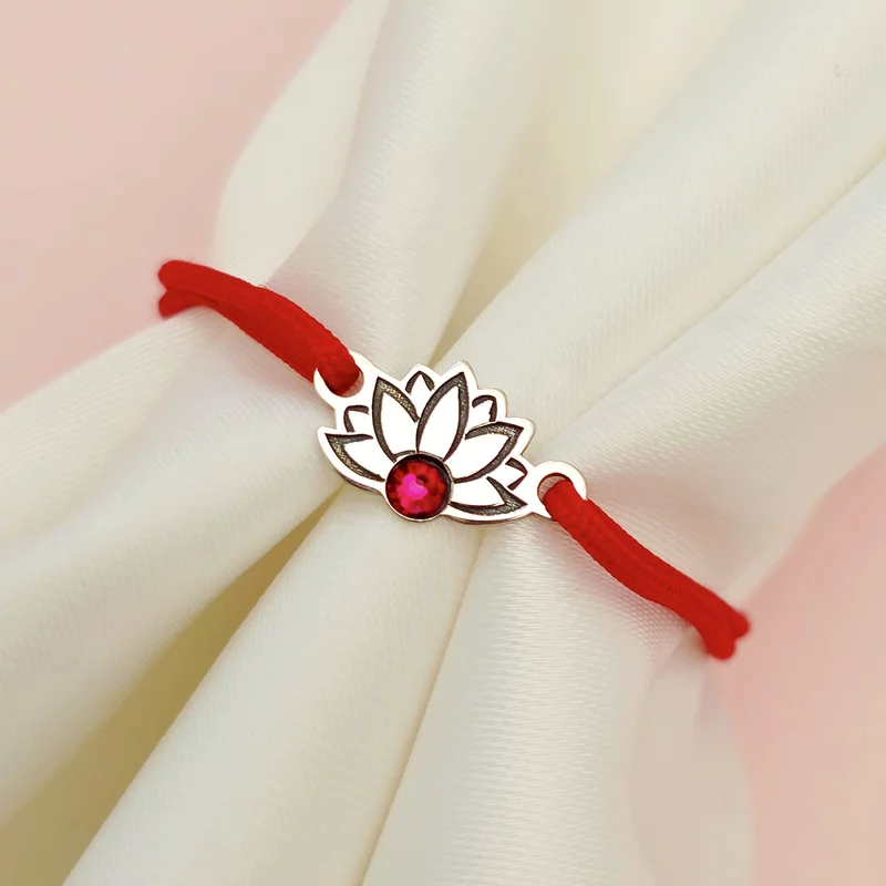 Bratara Floare de Lotus - Argint 925 - cristal Swarovski - snur reglabil picture - 2