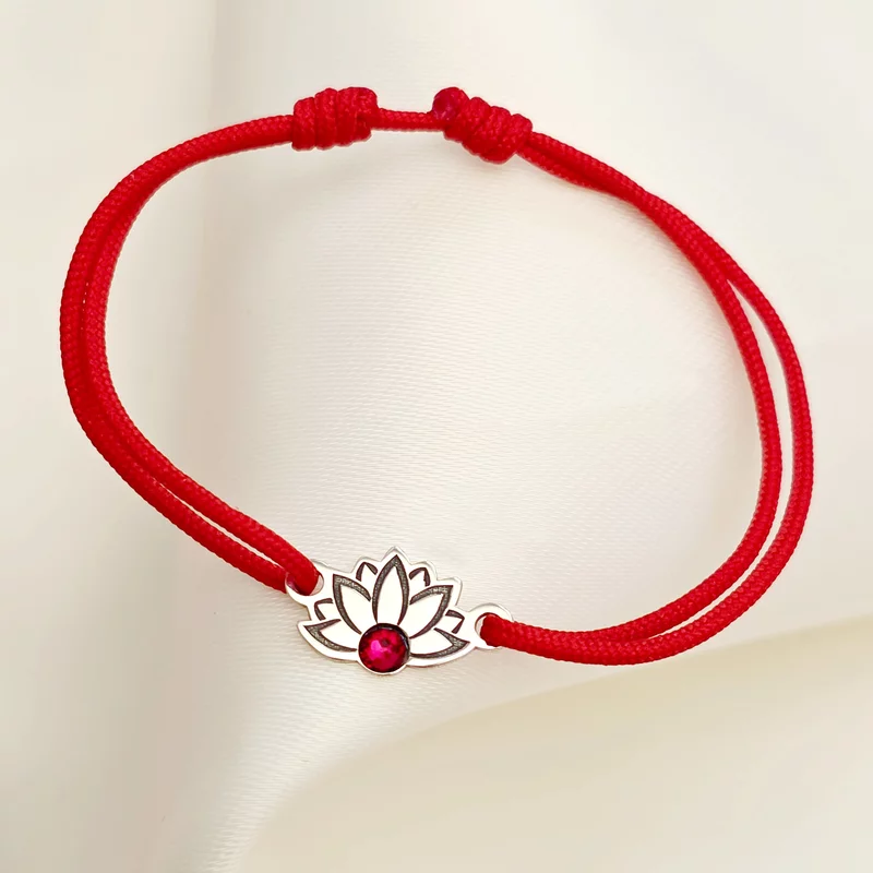 Bratara Floare de Lotus - Argint 925 - cristal Swarovski - snur reglabil picture - 3