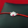 Bratara Floare de Lotus - Argint 925 - cristal Swarovski - snur reglabil