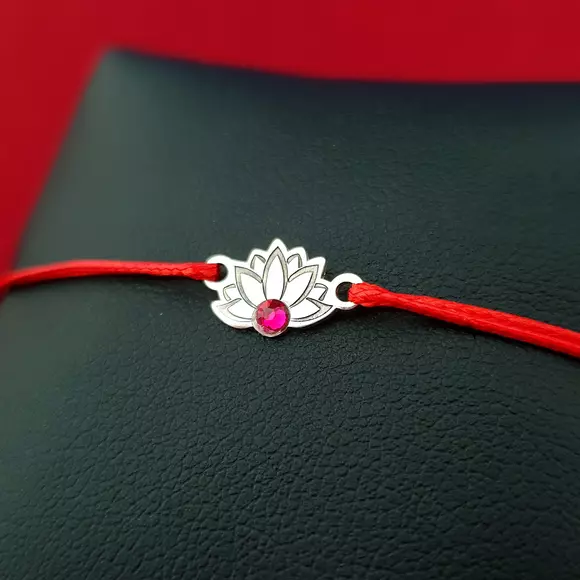 Bratara Floare de Lotus - Argint 925 - cristal Swarovski - snur reglabil