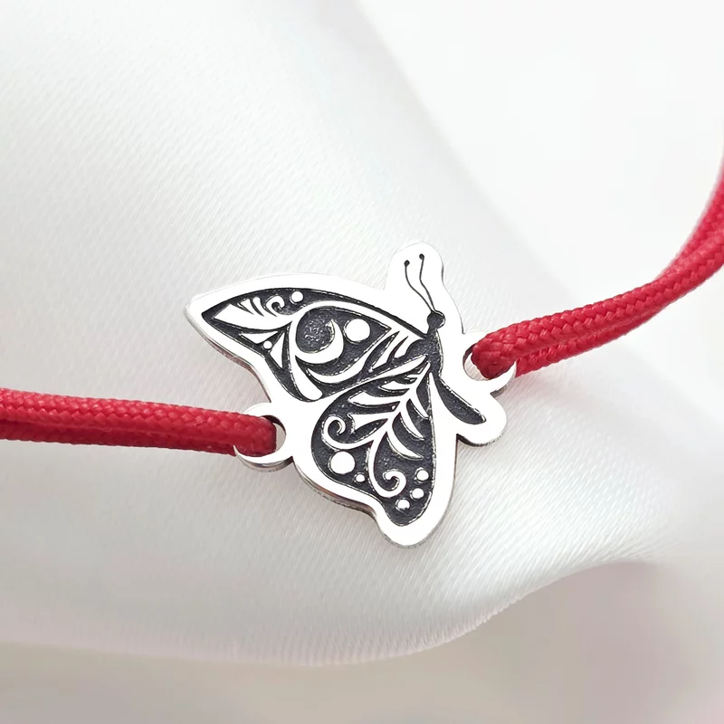 Bratara Fluture din lateral - Argint 925 - snur reglabil picture - 1