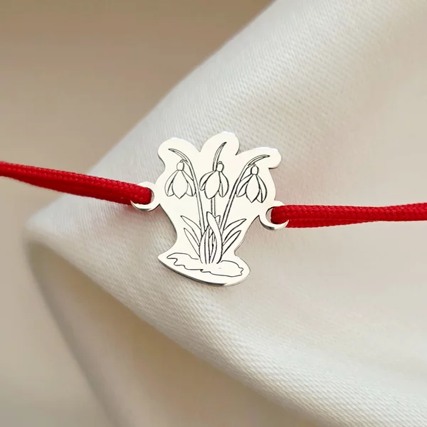 Bratara Ghiocei - Argint 925 - snur reglabil