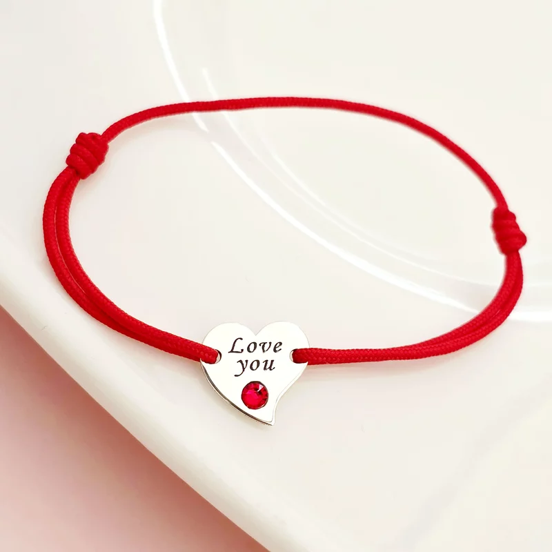 Bratara Inima - Argint 925 - cristal Swarovski - snur reglabil picture - 2