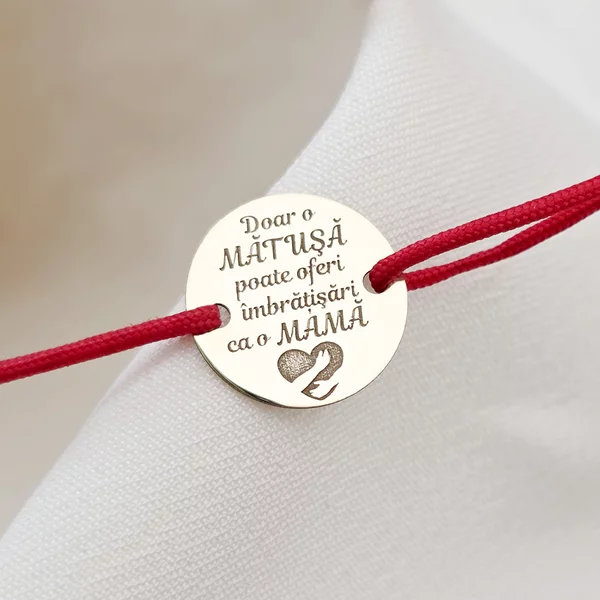 Bratara Matusa - Model personalizat Imbratisari de Matusa - Aur Galben 9K - Snur reglabil