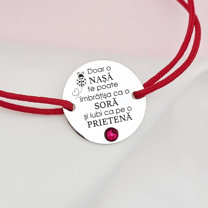 Bratara Nasa - Imbratisare calda - Argint 925 si Cristal Swarovski - Snur reglabil picture - 1