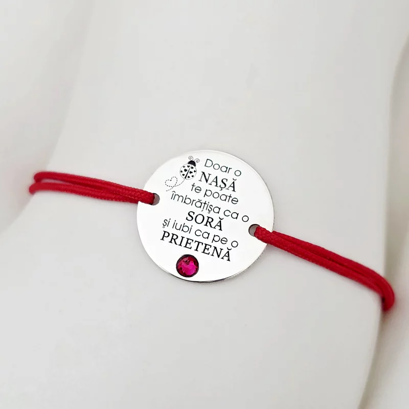 Bratara Nasa - Imbratisare calda - Argint 925 si Cristal Swarovski - Snur reglabil picture - 2