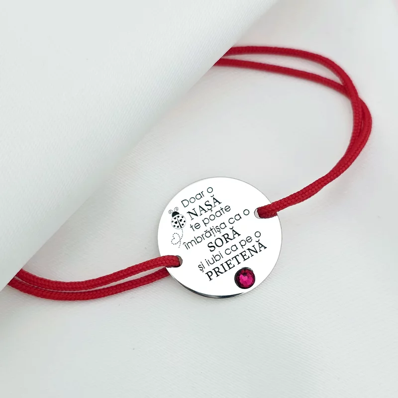 Bratara Nasa - Imbratisare calda - Argint 925 si Cristal Swarovski - Snur reglabil picture - 3