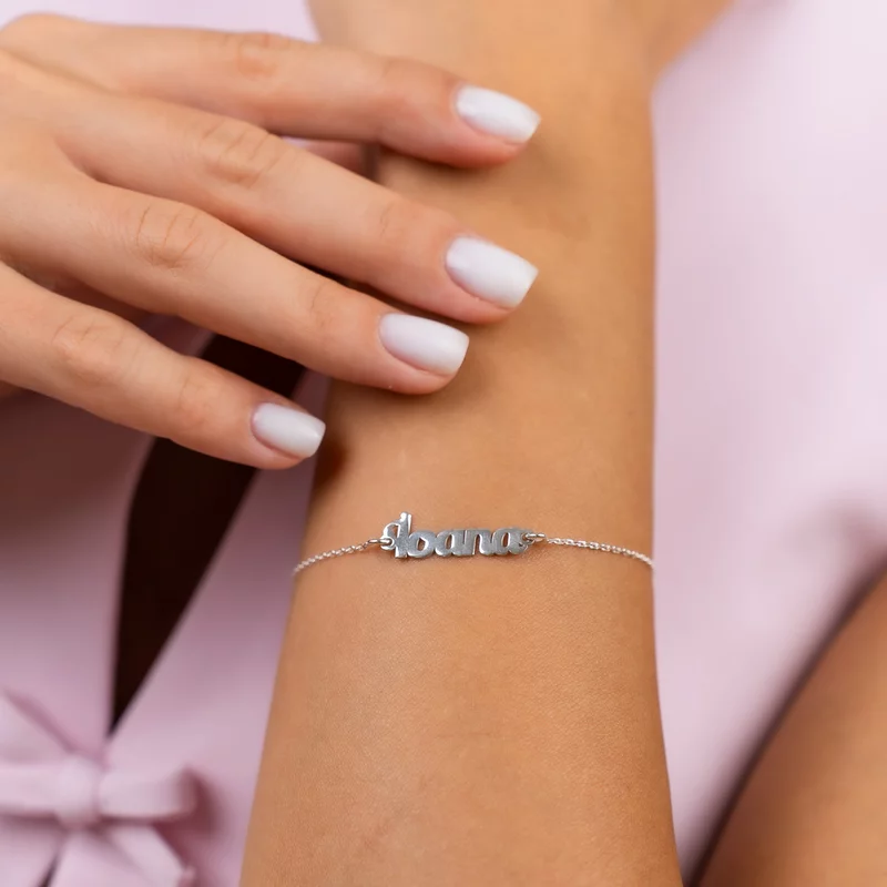 Bratara personalizata cu nume si lantisor - Argint 925 picture - 2