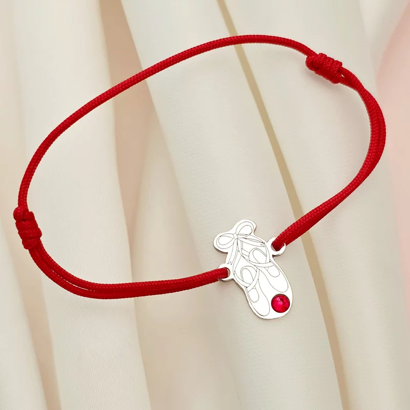 Bratara Papucii Balerinei - Poante - Argint 925, cristal Swarovski si snur reglabil picture - 3