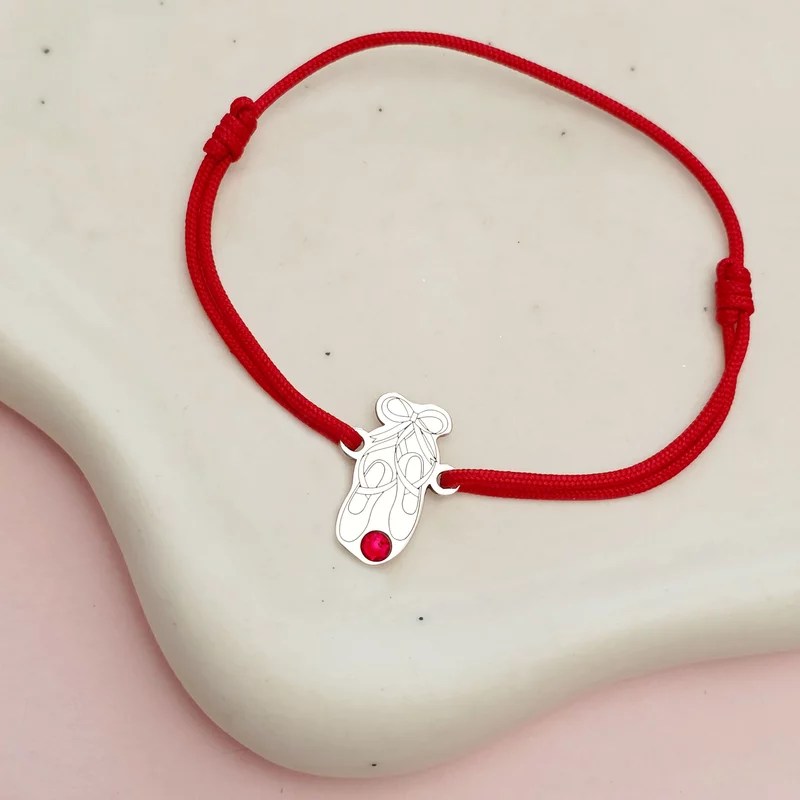 Bratara Papucii Balerinei - Poante - Argint 925, cristal Swarovski si snur reglabil picture - 4