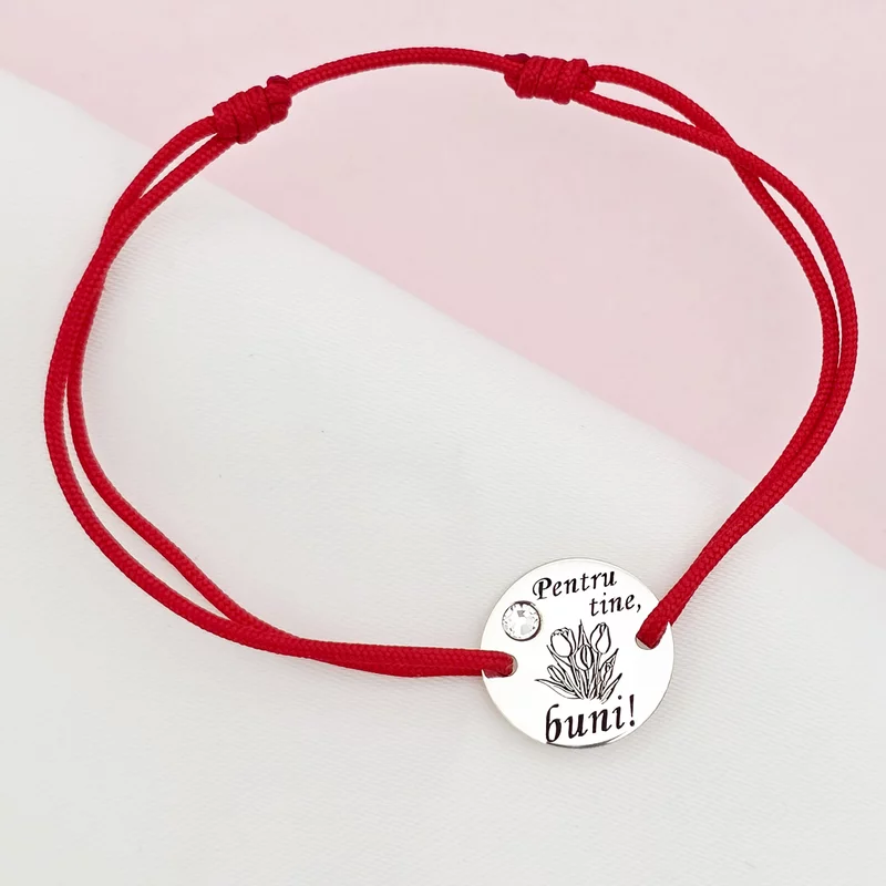 Bratara Pentru tine buni - Argint 925 si Cristal Swarovski - Snur reglabil, diverse culori picture - 3
