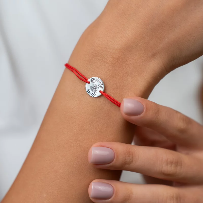 Bratara Pentru tine buni - Argint 925 si Cristal Swarovski - Snur reglabil, diverse culori picture - 2