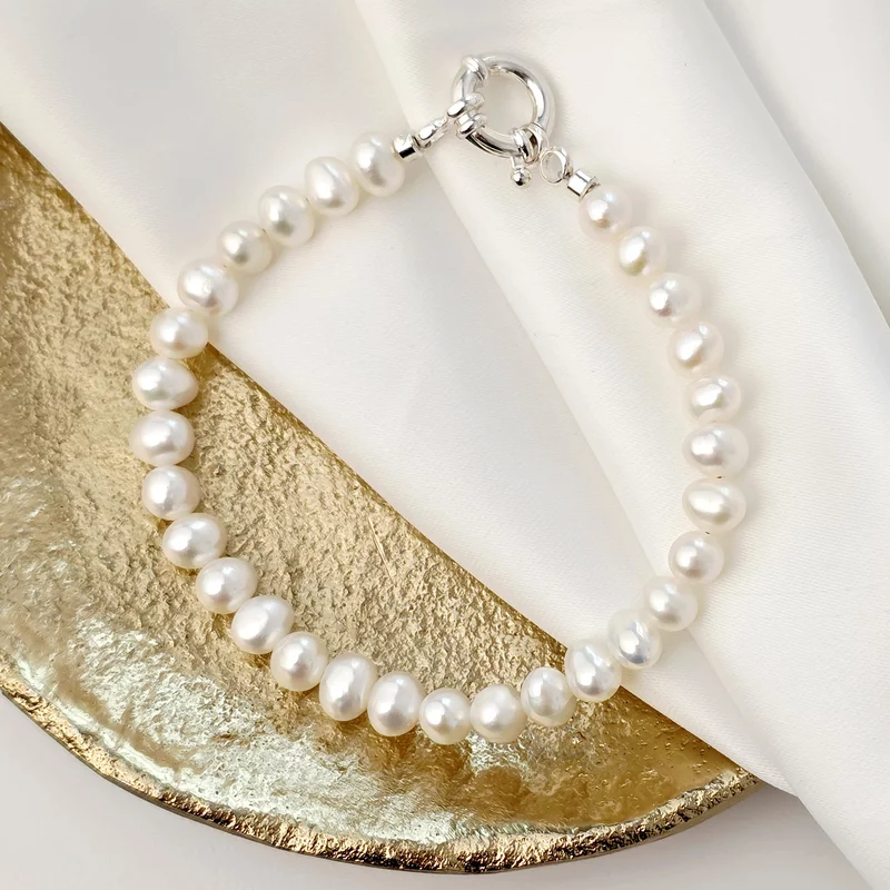 Bratara Perle - Simplitate pură - Model sirag - Argint 925 picture - 1