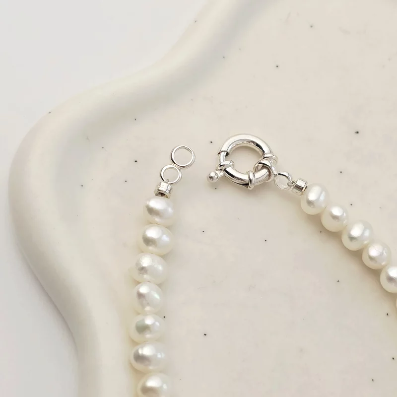Bratara Perle - Simplitate pură - Model sirag - Argint 925 picture - 4