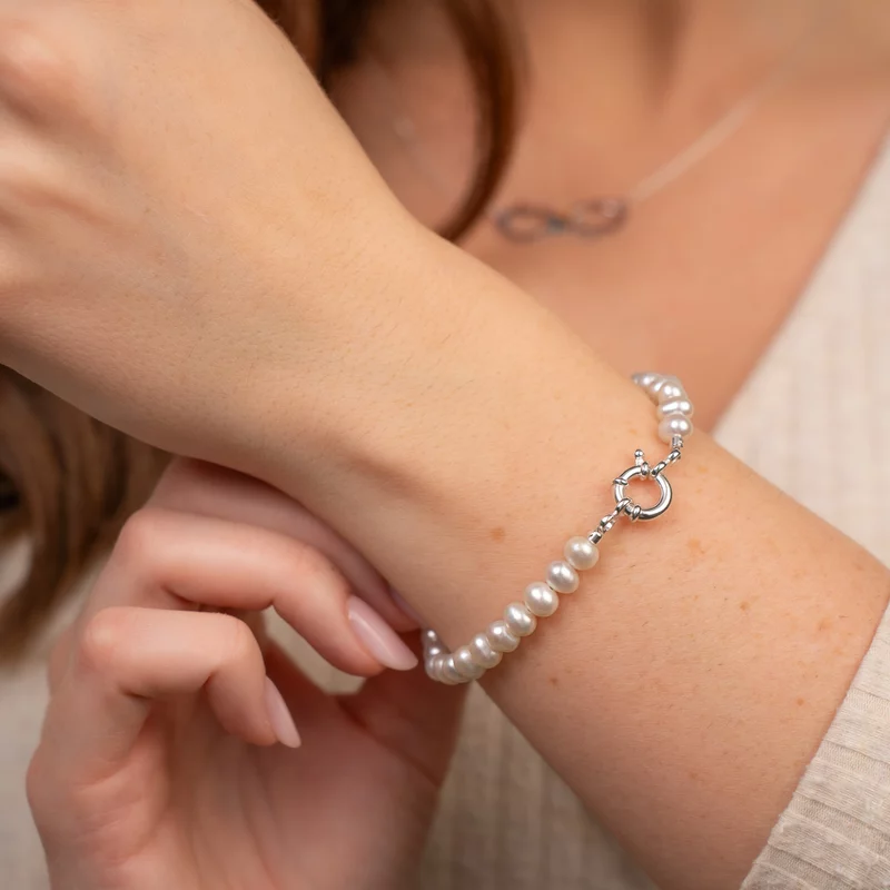 Bratara Perle - Simplitate pură - Model sirag - Argint 925 picture - 2