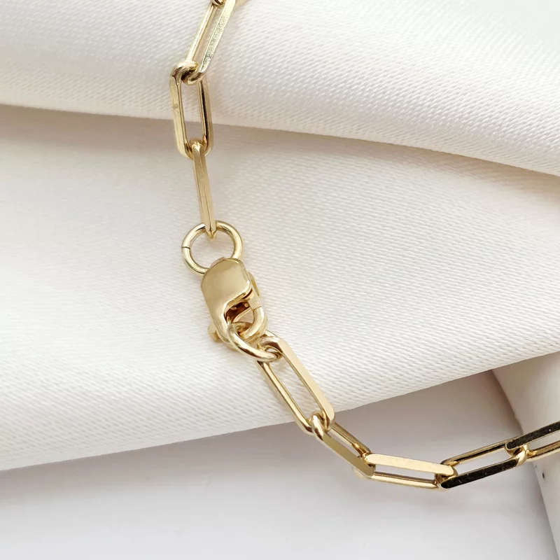 Bratara Perlele Iubirii Materne - Model cu lant zale dreptunghiulare, charm inima si perle - Argint 925 placat cu Aur galben 18K picture - 4