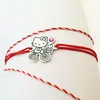 Bratara personaj - Hello Kitty - model decupat - Argint 925 - cristal Swarovski -  snur reglabil