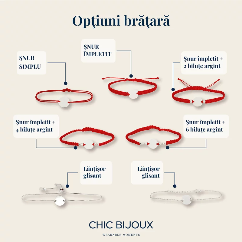 Bratara personalizata - Cea mai buna bunica - Banut de 15 mm decorat cu email - Argint 925 - Snur reglabil picture - 5