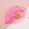 Bratara personalizata - Constelatie si cristal Swarovski - Banut de 12 mm - Argint Placat cu  Aur Galben 18K - snur reglabil