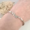 Bratara personalizata cu nume -  Argint 925 - Snur 3 mm si inchizatoare tip carabina