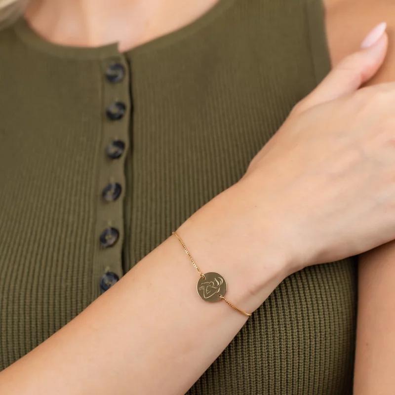 Bratara personalizata - Proaspata Mamica - Argint 925 placat cu Aur Galben 18K - Lantisor glisant ajustabil picture - 2