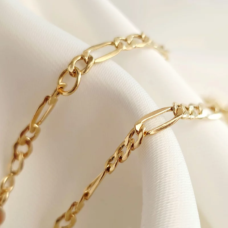 Bratara picioruse - Aur Galben 14k - Cu lantisor fata/baiat picture - 3