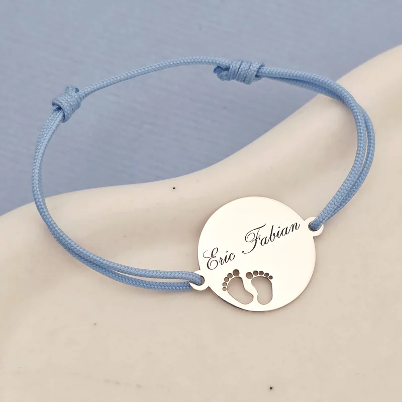 Bratara Picioruse decupate - Argint 925, snur rosu picture - 3