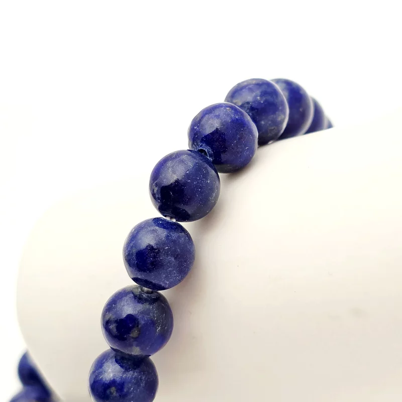 Bratara pietre semipretioase Lapis lazuli de 8 mm - Bilute din Argint 925 - Snur elastic picture - 3