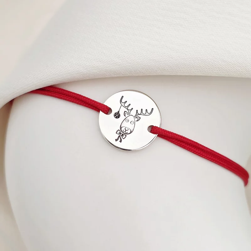 Bratara Craciun - Ren de Craciun - Argint 925, snur reglabil diverse culori picture - 2