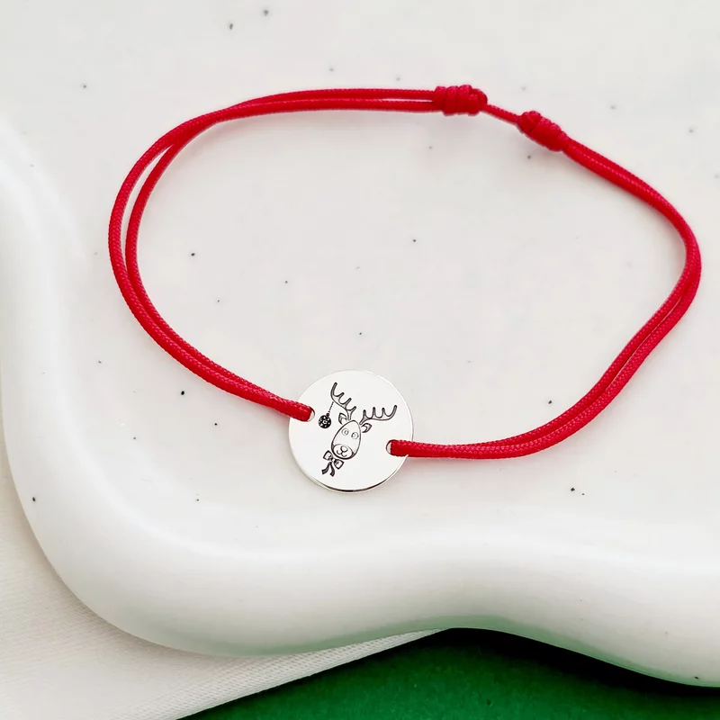 Bratara Craciun - Ren de Craciun - Argint 925, snur reglabil diverse culori picture - 3