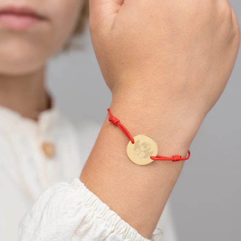 Bratara Rugaciune Ingerasul meu - Bijuterie cu Har - Argint 925 placat cu Aur Galben 18K - Snur reglabil picture - 2