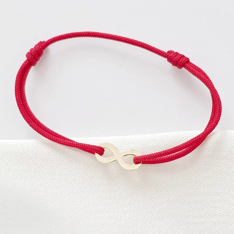 Bratara simbol - Infinit - Aur Galben 14K - snur reglabil picture - 3