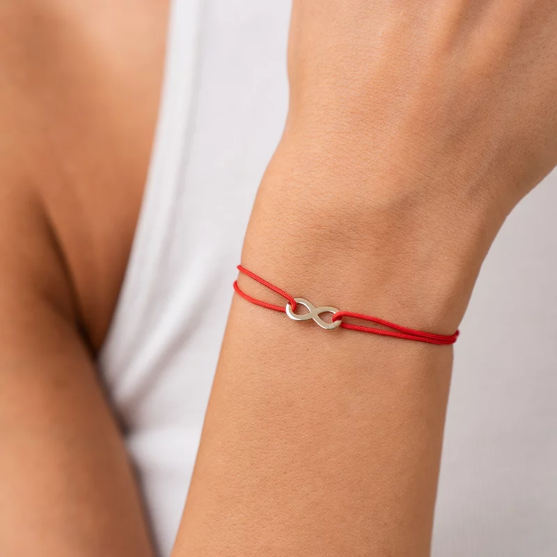 Bratara simbol - Infinit - Aur Galben 14K - snur reglabil picture - 2