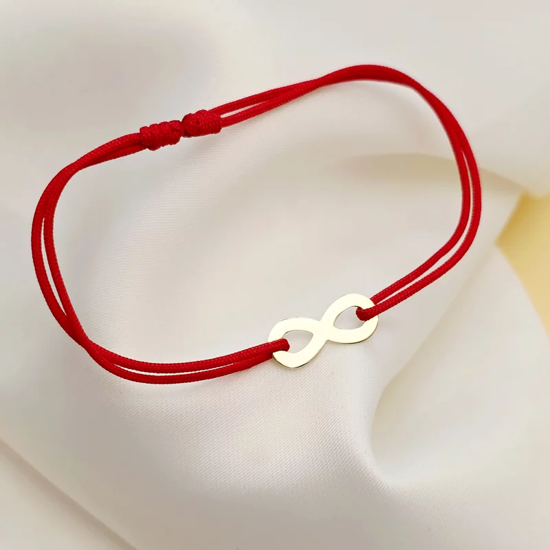 Bratara simbol - Infinit - Aur Galben 9K - snur reglabil picture - 2