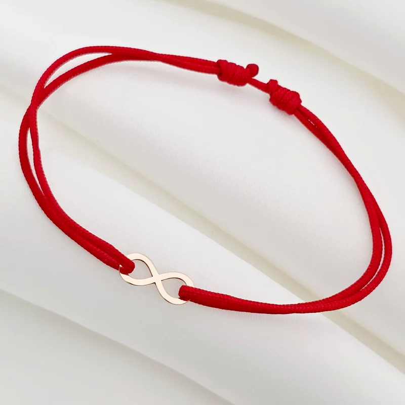 Bratara simbol - Infinit - Aur Roz 14K - snur reglabil picture - 2