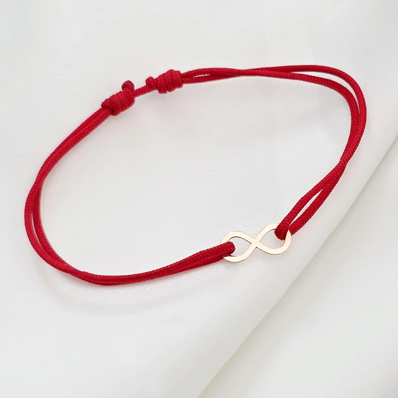 Bratara simbol - Infinit - Aur Roz 14K - snur reglabil picture - 3