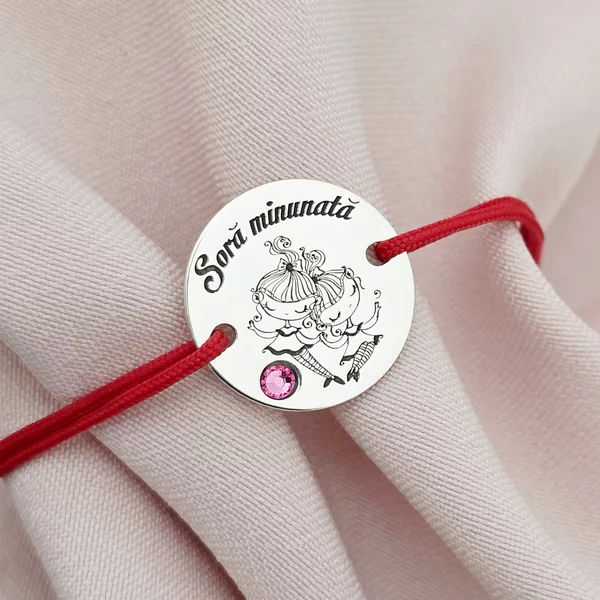 Bratara Sora minunata - Argint 925 si Cristal Swarovski - Snur reglabil