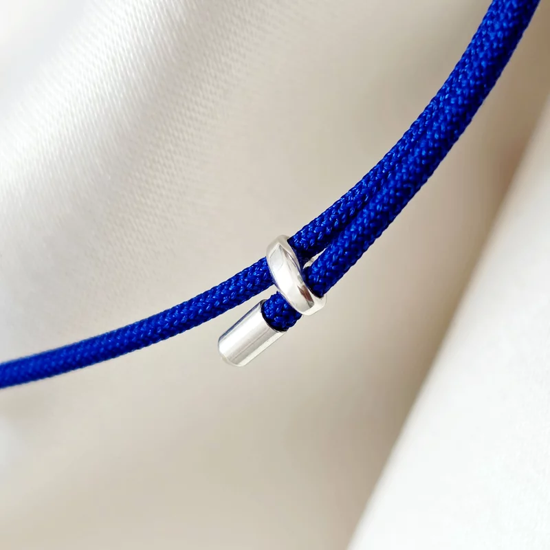 Brățara Stea - Șnur albastru Gros - Argint 925 picture - 2