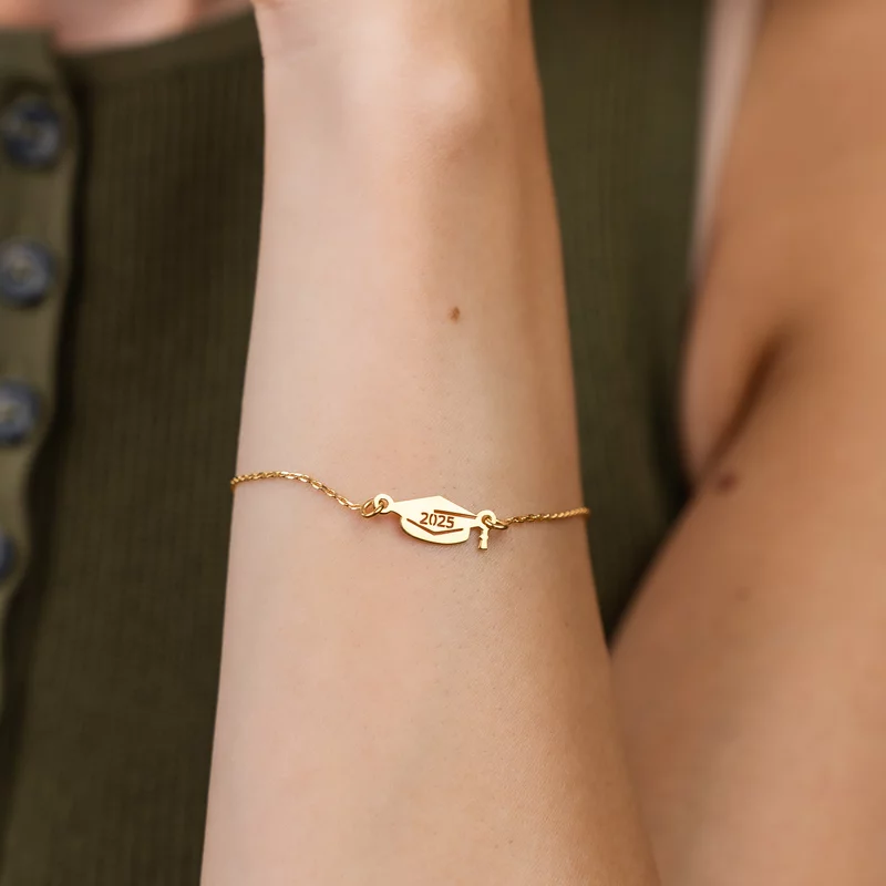 Brățară Toca cu an personalizat - Argint 925 placat cu Aur Glaben 18K -  cu lantisor picture - 2