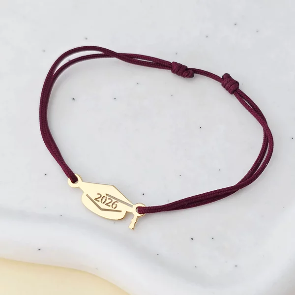Bratara Toca cu an personalizat - Argint 925 placat cu Aur Glaben 18K - snur reglabil