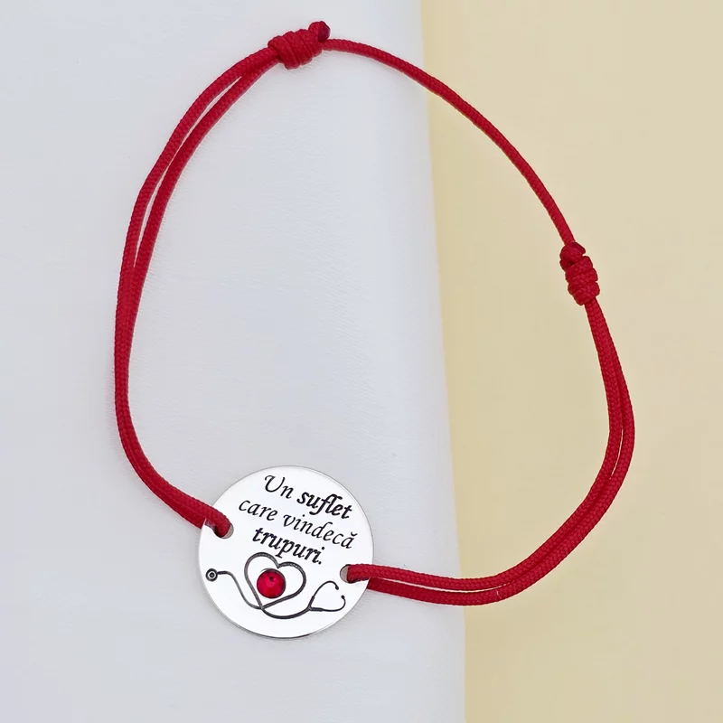 Bratara Un suflet care vindeca - Argint 925 si Cristal Swarovski - Snur reglabil picture - 2