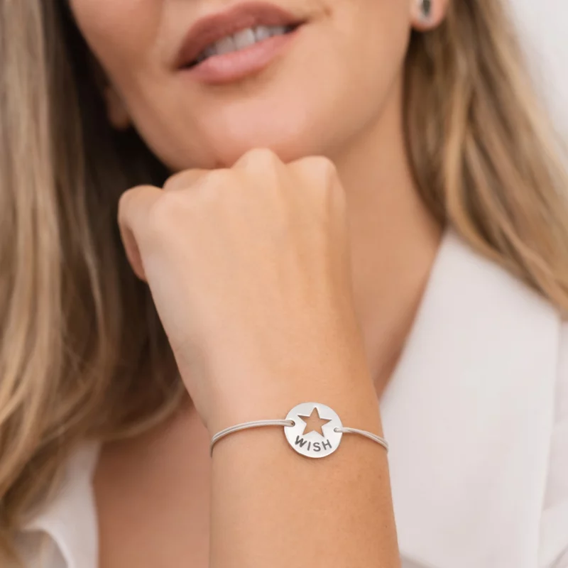 Brățară WISH - bănuț 15 mm - Argint 925 - Șnur reglabil picture - 2